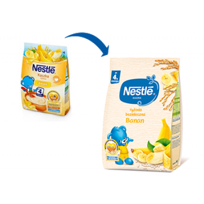 Zdjęcie produktu - 0 NESTLE kaszka ryżowa banan po 4. miesiącu, 180g