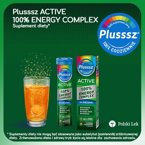 Miniaturka artykułu - #0 Plusssz Active 100% Energy Complex, 20 tabletek musujących