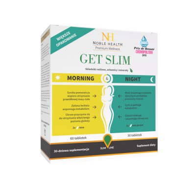 Zdjęcie produktu - 2 NOBLE HEALTH Get Slim Morning & Night, 90 tabl. 
