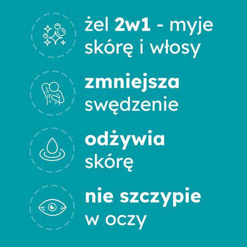 Miniaturka artykułu - #1 ELODERM Żel do mycia ciała i włos&oacute;w 2w1, 400ml