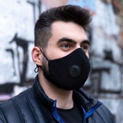 Miniaturka artykułu - #1 Maska Bawełniana Olmed czarna +1 filtr