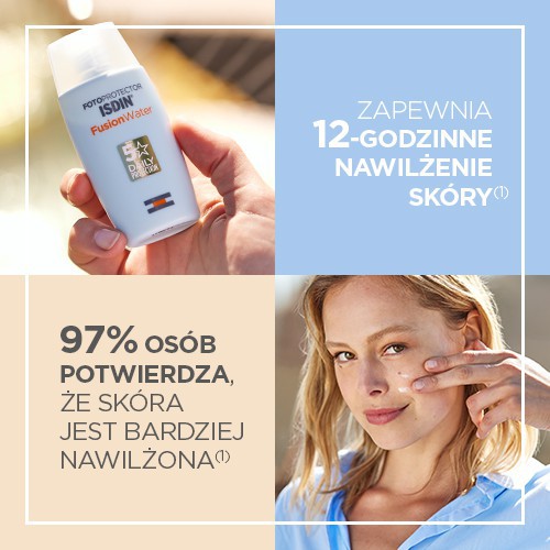 Miniaturka artykułu - #1 FOTOPROTECTOR ISDIN FUSION WATER SPF 50 UVB UVA Krem do twarzy lekki,  50ml