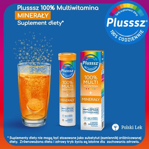 Miniaturka artykułu - #0 Plusssz 100% Multiwitamina + Minerały, 20 tabletek musujących