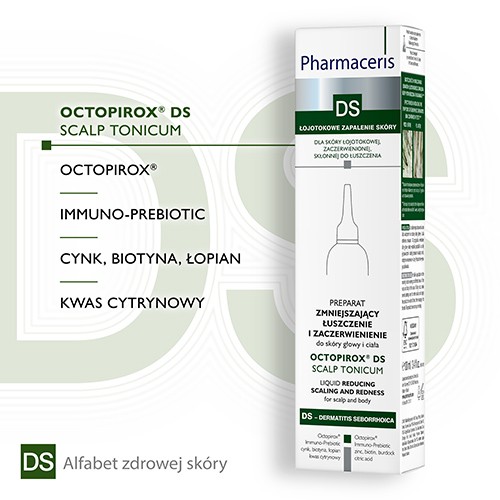 Miniaturka artykułu - #1  PHARMACERIS DS OCTOPIROX SCALP TONICUM preparat zmniejszający łuszczenie i zaczerwienienie dla sk&oacute;ry głowy oraz ciała, 100ml