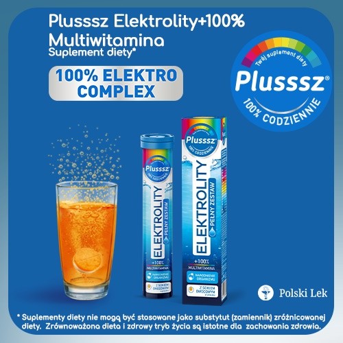 Zdjęcie produktu - 0 Plusssz Elektrolity +100% Multiwitamina, 24 tabl. musujących