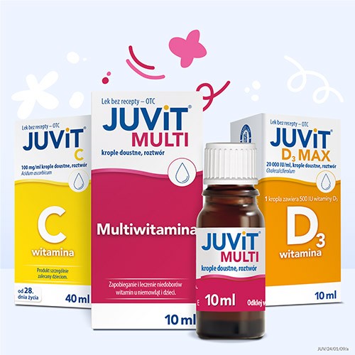 Zdjęcie produktu - 4 Juvit Multi krople doustne uzupełniające niedobory witamin u niemowląt i dzieci -10 ml