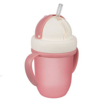 Miniaturka artykułu - #0 CANPOL BABIES Kubek ze składaną rurką 9m+ r&oacute;żowy 210ml, 1szt. 56/522