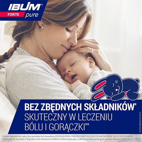 Zdjęcie produktu - 1 IBUM Forte Pure - zawiesina dla dzieci na ból, gorączkę i stan zapalny, 100g