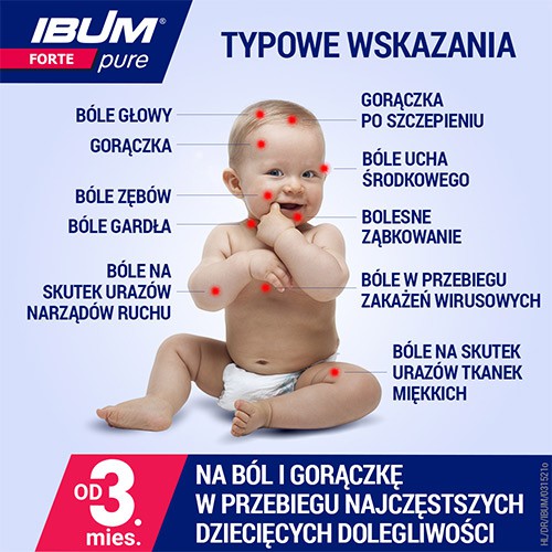 Zdjęcie produktu - 4 IBUM Forte Pure - zawiesina dla dzieci na ból, gorączkę i stan zapalny, 100g