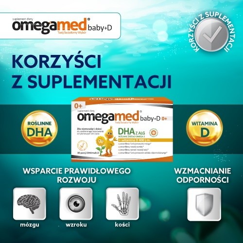 Zdjęcie produktu - 2 Omegamed Baby+D 0+, 30 kaps. twist off