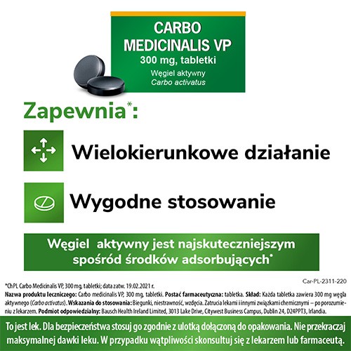 Zdjęcie produktu - 3 Carbo medicinalis VP 300mg Węgiel aktywny, 20tabl.