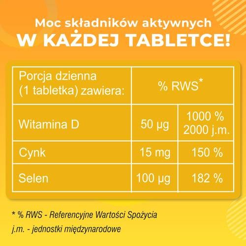 Zdjęcie produktu - 3 DOMOWA APTECZKA Witamina D3 z cynkiem i selenem, 60tabl.
