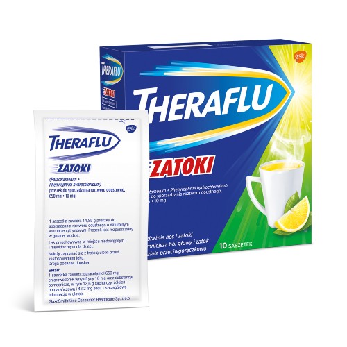 Zdjęcie produktu - 3 THERAFLU ZATOKI, 10 saszetek