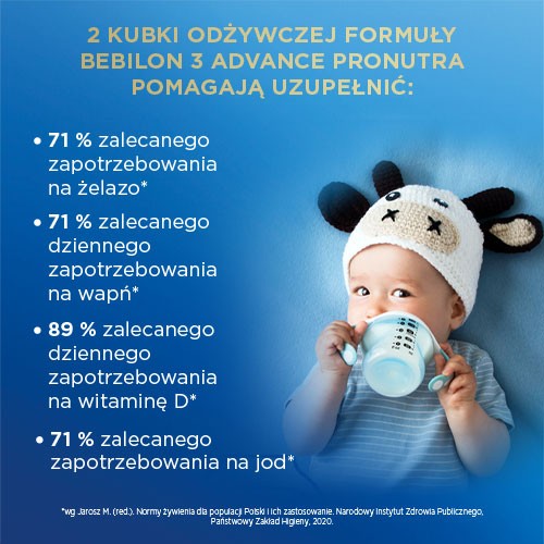 Zdjęcie produktu - 3 Bebilon 3 Pronutra Junior Formuła na bazie mleka po 1. roku życia, 800 g