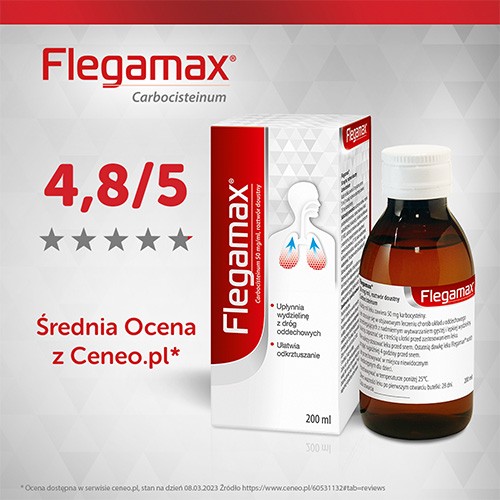 Zdjęcie produktu - 6 Flegamax roztw&oacute;r doustny 50mg/ml, 200ml