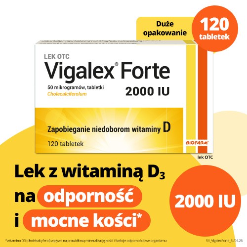 Miniaturka artykułu - #0 BIOFARM Vigalex Forte, 120 tabletek