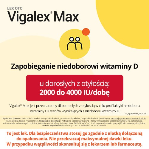 Zdjęcie produktu - 4 BIOFARM Vigalex Max 4000 j.m., 60 tabletek