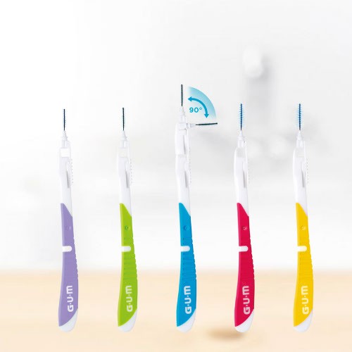 Zdjęcie produktu - 2 Sunstar GUM Bi-Direction Szczoteczki międzyzębowe 0,7mm (zielone 2114), 6 szt.