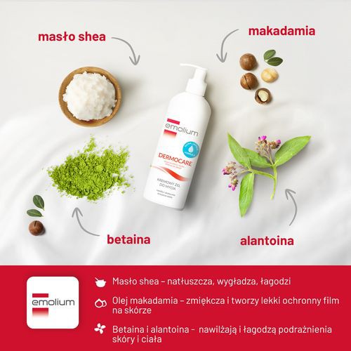 Zdjęcie produktu - 2 EMOLIUM Dermocare Kremowy Żel do mycia Nowa formuła, 400ml
