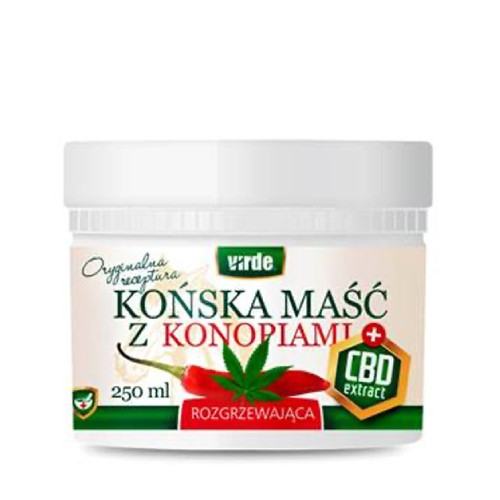 Miniaturka artykułu - #0 VIRDE Końska maść z konopiami i CBD rozgrzewająca, 250 ml
