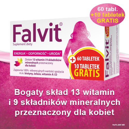 Miniaturka artykułu - #0 FALVIT, 70tabletek (60+10)