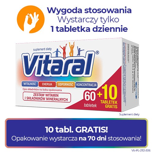 Zdjęcie produktu - 4 Vitaral, 70 tabletek (60+10)