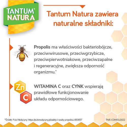 Zdjęcie produktu - 2 Tantum Natura smak pomarańczowo-miodowy, 15pastylek