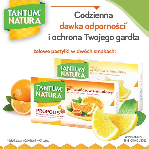 Zdjęcie produktu - 4 Tantum Natura smak pomarańczowo-miodowy, 15pastylek