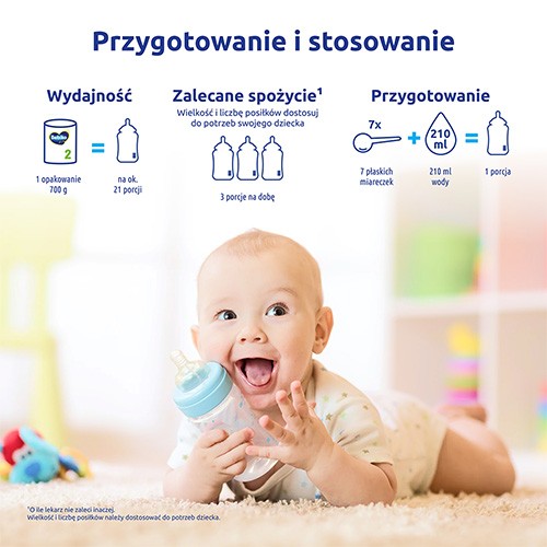 Zdjęcie produktu - 2 Bebiko 2 Mleko następne dla niemowląt powyżej 6. miesiąca życia, 700 g