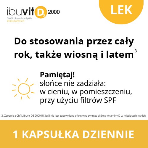 Zdjęcie produktu - 3 Ibuvit D3 2000 IU, 60 kaps.