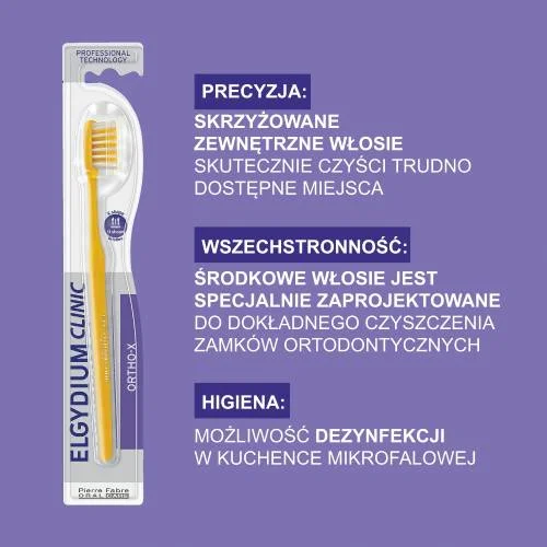 #2 – ELGYDIUM CLINIC Ortho-X ortodontyczna szczoteczka do zęb&oacute;w