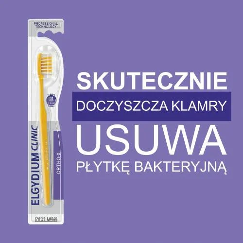 #1 – ELGYDIUM CLINIC Ortho-X ortodontyczna szczoteczka do zęb&oacute;w