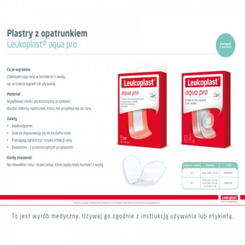 Zdjęcie produktu - 4 Leukoplast Aqua Pro Plastry wodoszczelne, 20 szt.