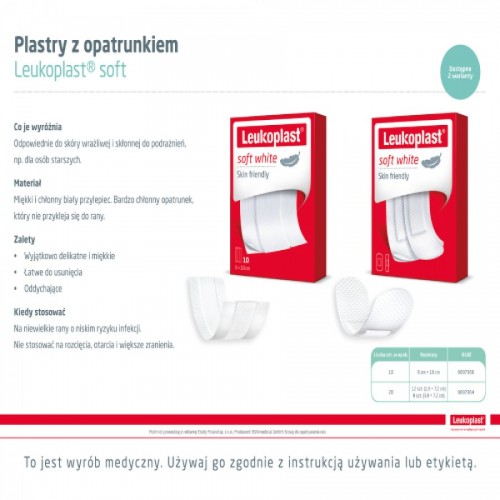 Zdjęcie produktu - 4 Leukoplast soft white Plaster z opatrunkiem, 20 szt.