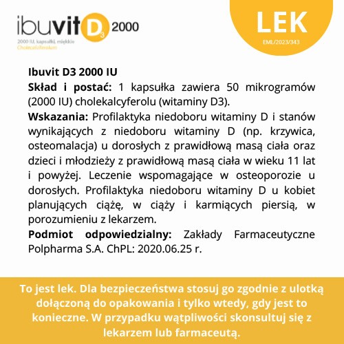 Zdjęcie produktu - 6 Ibuvit D3 2000iu, 30 kaps. miękkie