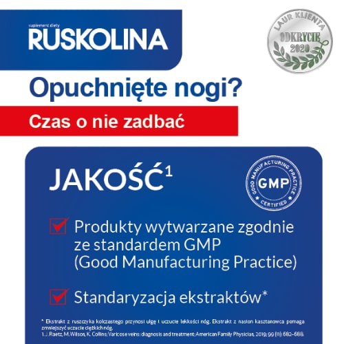 Miniaturka artykułu - #1 Ruskolina - 30 kapsułek -  na żylaki i popękane naczynka 
