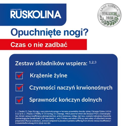 Zdjęcie produktu - 2 Ruskolina - 30 kapsułek -  na żylaki i popękane naczynka 