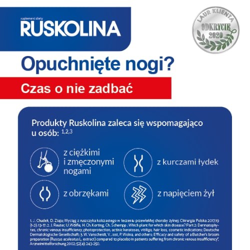 Zdjęcie produktu - 3 Ruskolina - 30 kapsułek -  na żylaki i popękane naczynka 
