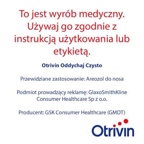 Zdjęcie produktu - 4 Otrivin Oddychaj Czysto aerozol do nosa, 100ml