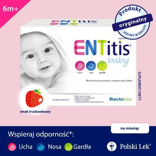 #0 – ENTitis Baby proszek o smaku truskawkowym, 30 sasz.