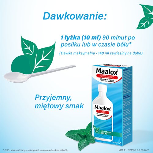Zdjęcie produktu - 3 Maalox Lek na zgagę i niestrawność w postaci zawiesiny - 250 ml