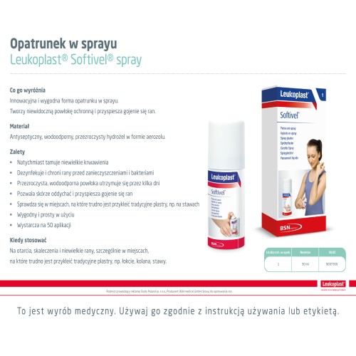 Miniaturka artykułu - #0 Leukoplast Softivel Spray, 30ml 
