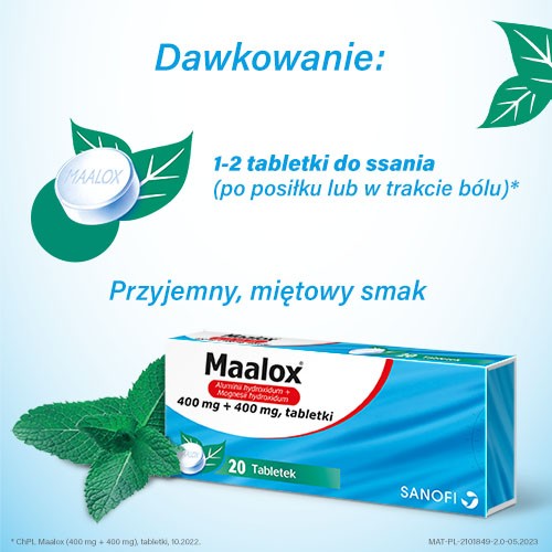 Zdjęcie produktu - 3 Maalox Lek na zgagę i niestrawność w postaci tabletek &ndash; 20 szt.