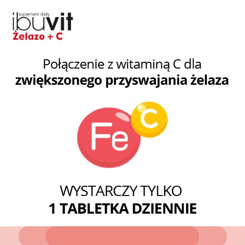 Zdjęcie produktu - 2 Ibuvit Żelazo + C tabl. 30 tabl.