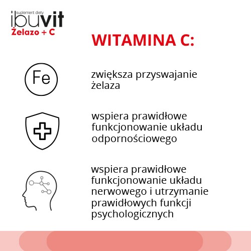 Zdjęcie produktu - 5 Ibuvit Żelazo + C tabl. 30 tabl.