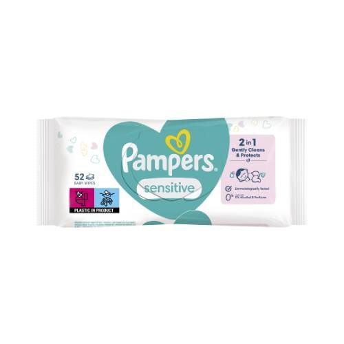 Zdjęcie produktu - 4 Pampers Sensitive Chusteczki nawilżane, 52szt.