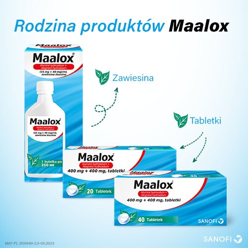 Zdjęcie produktu - 4 Maalox Lek na zgagę i niestrawność w postaci tabletek &ndash; 40 szt.