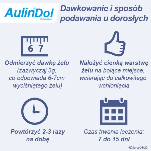 Zdjęcie produktu - 3 AulinDol żel 0,03 g/g, 50 g 