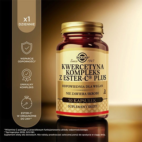 #3 – SOLGAR Kwercetyna Kompleks z Ester-C Plus, 50 kaps.