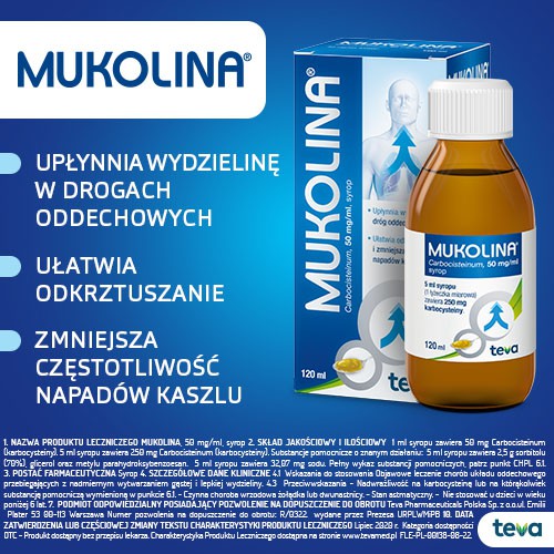 Zdjęcie produktu - 3 Mukolina syrop 0,05 g/ml, 120 ml